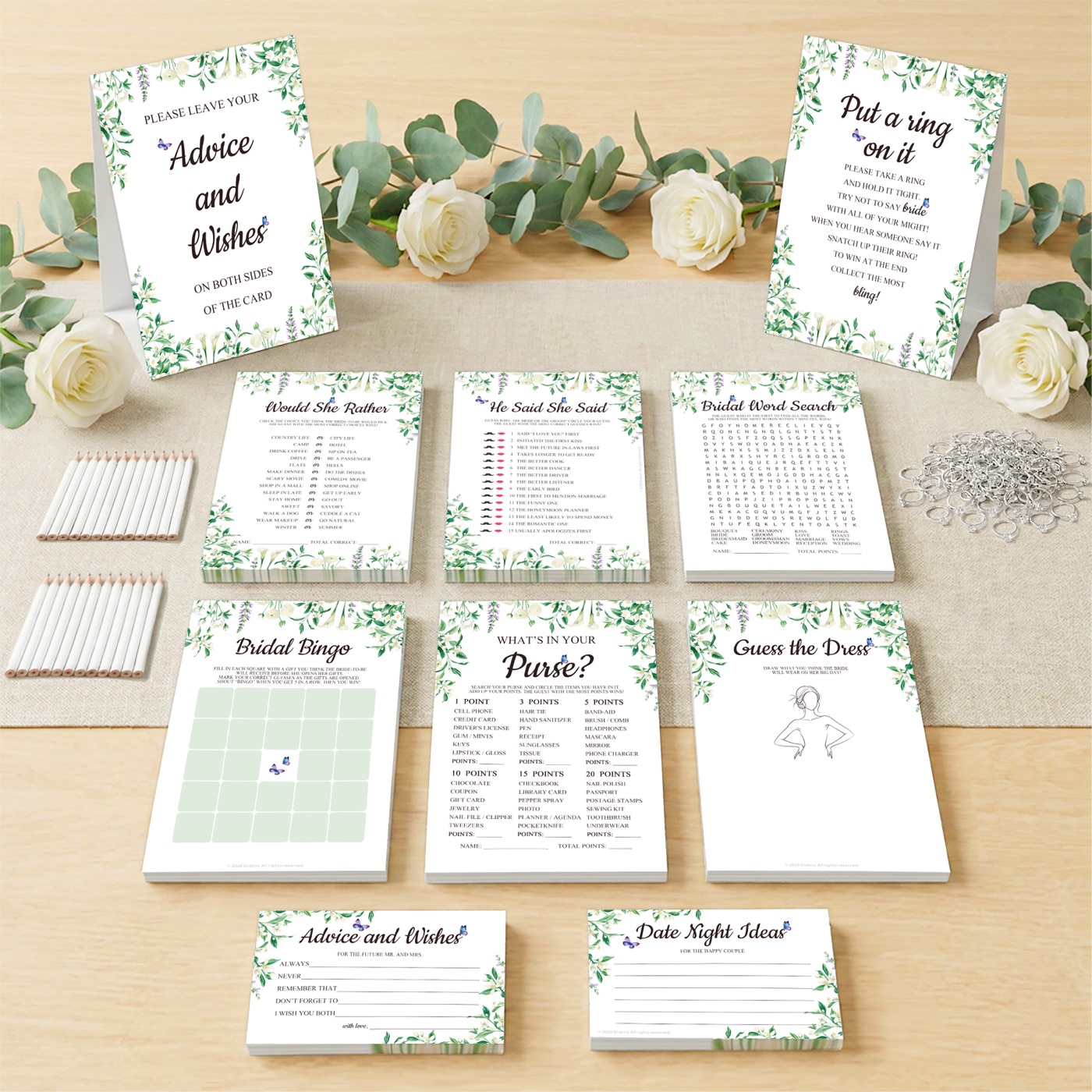 Romantic Floral Diakos bridal shower theme
