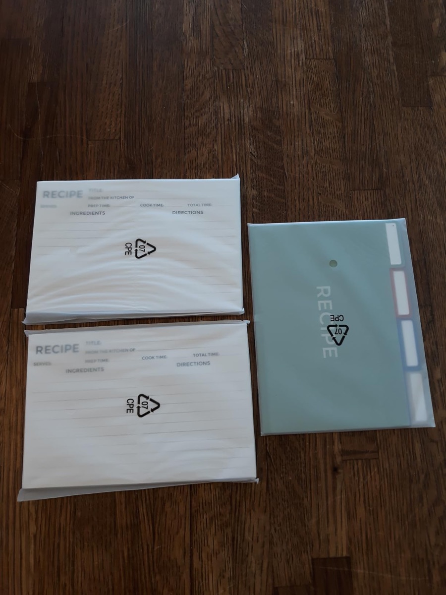 Thick foldable recipe cards with dividers customer photo